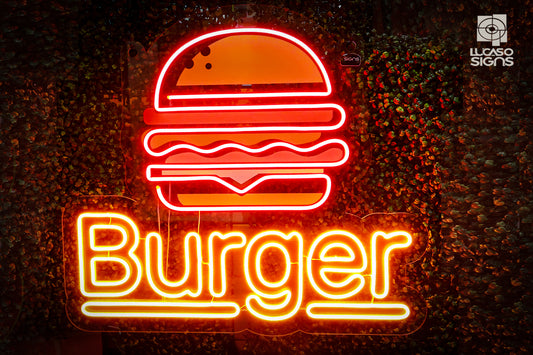 Neon Sign | Burger Sign | 29x35 Inches