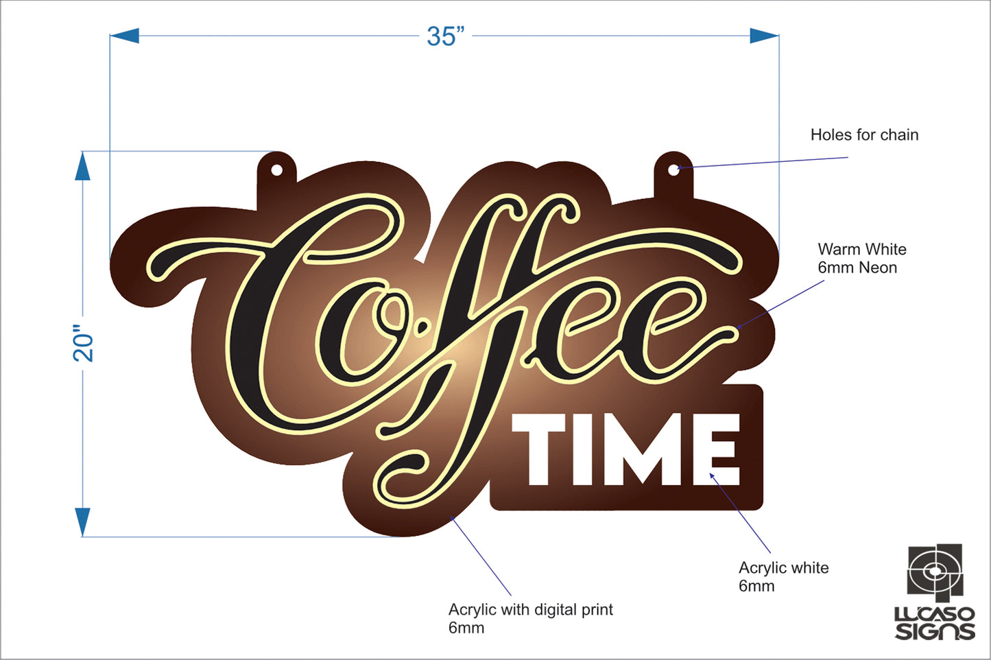 Coffee Shop Neon Sign 3 Lucaso Sign Llc