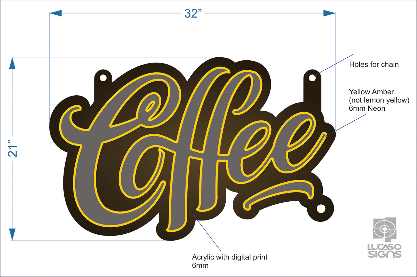Coffee Neon Sign Lucaso Signs