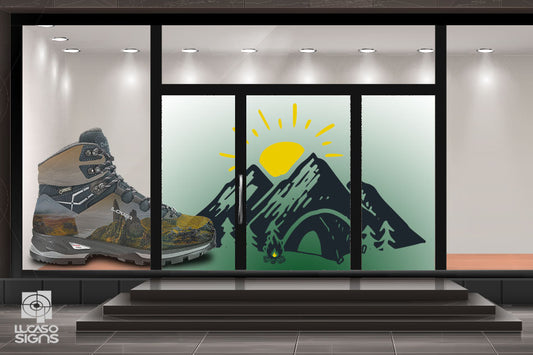 Window Graphics Perforated film with Custom Printing 1 BuySigns.Shop