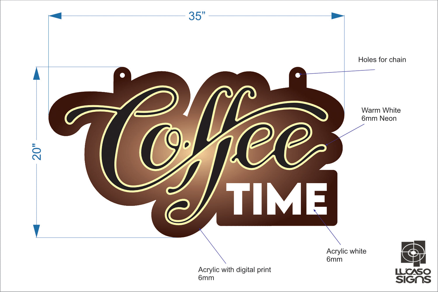 Coffee Shop Neon Sign 3 Lucaso Sign Llc